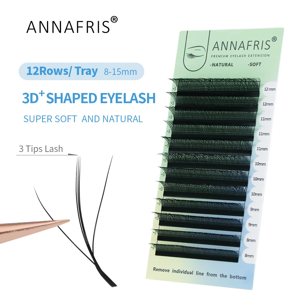 Eyelash Extension Human Hair - Anafris ekstensi bulu mata tiga Inti