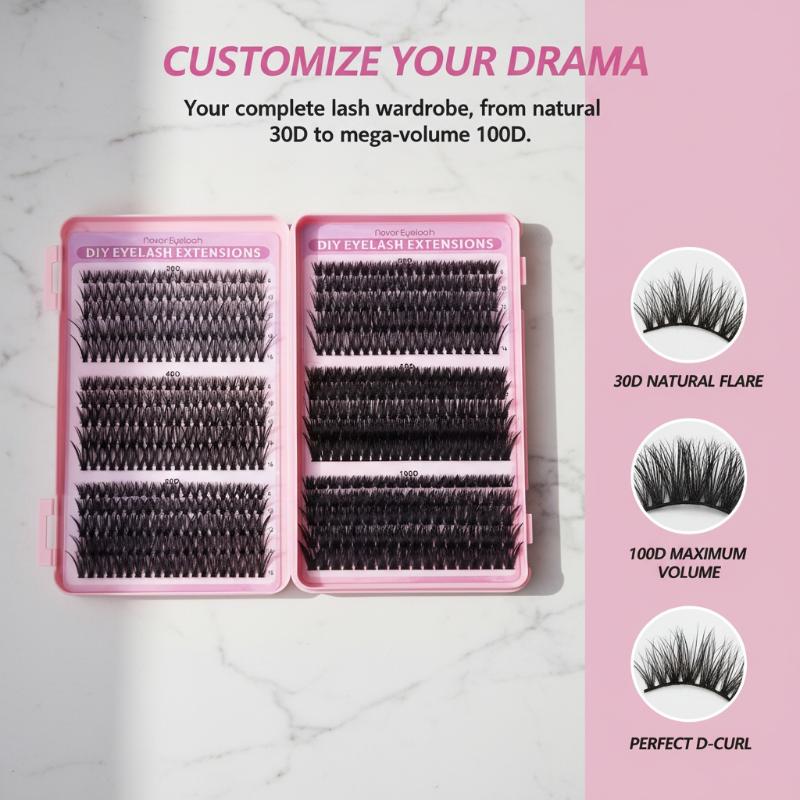 Eyelash Extension Kits - 30D 100D Cluster Lashes Natural D