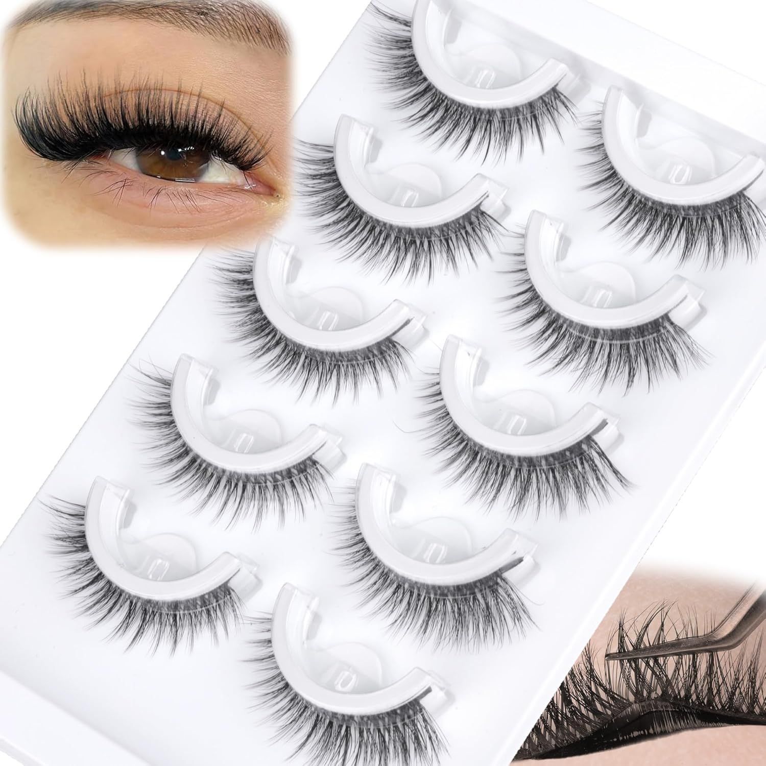 Eyelash Extension Japanese - 5 Pasang Bulu Mata Palsu Pre-glued