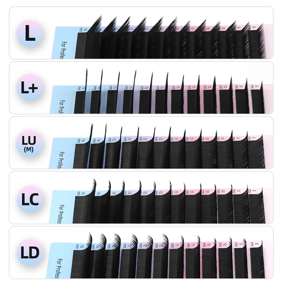 Eyelash Extension Human Hair - RUJADE L + LC LD LU(M)
