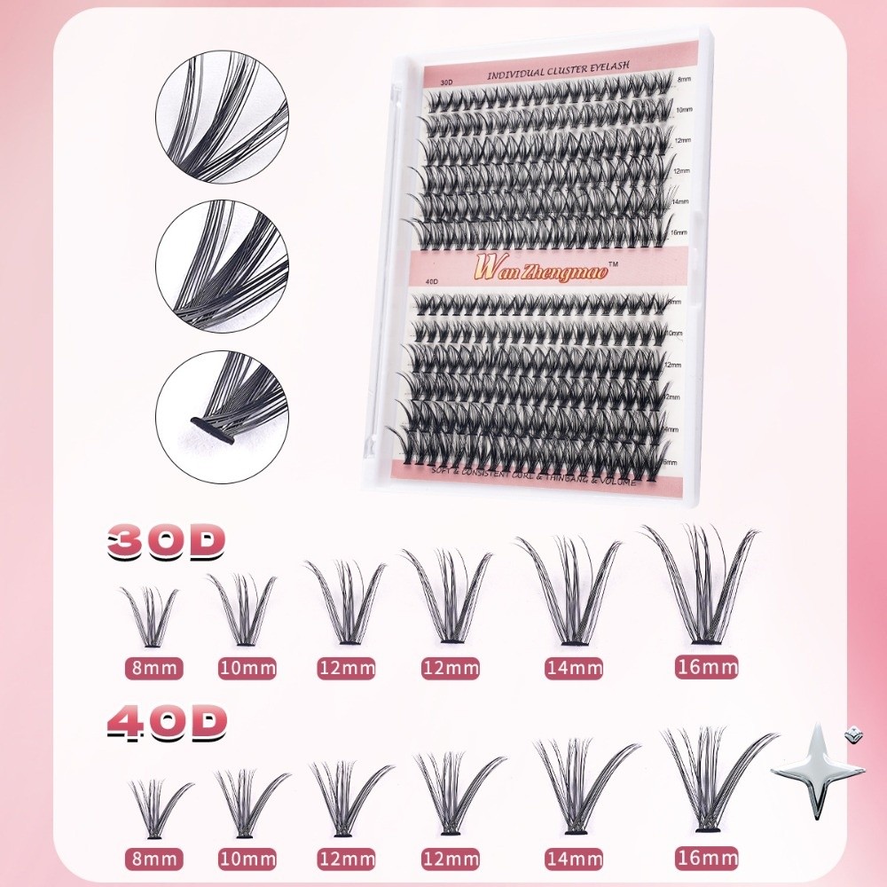 Eyelash Extension Kits - Bulu Mata Palsu Panjang 8-16mm, Perekat
